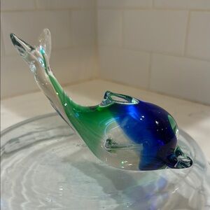 Glass Fish Figurine - Green and Blue